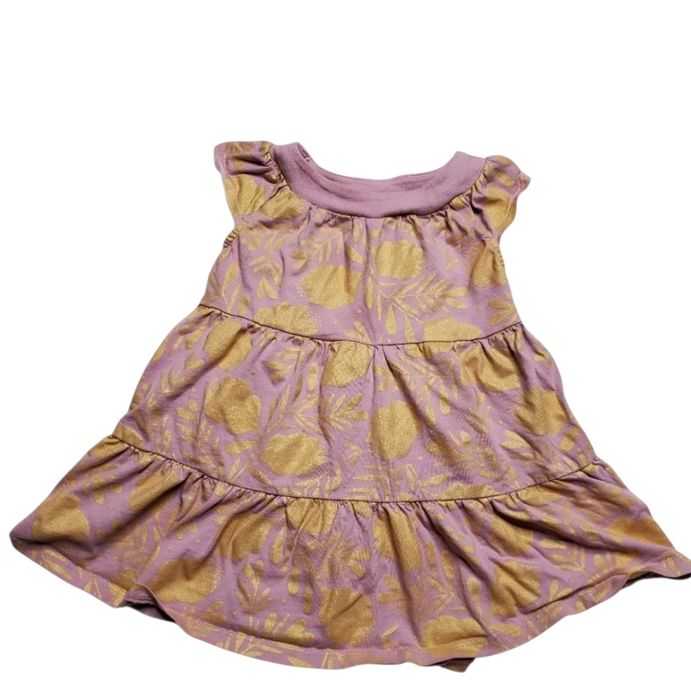 Tea‎ Collection Honey Myrtle Twirl Baby Dress Size: 18-24M Pink/Gold
